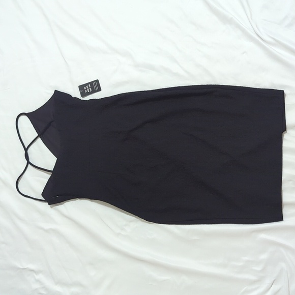 NWT Express Textured Cami Wrap Sheath Dress, Color Black Size XS-TP - Picture 5 of 16